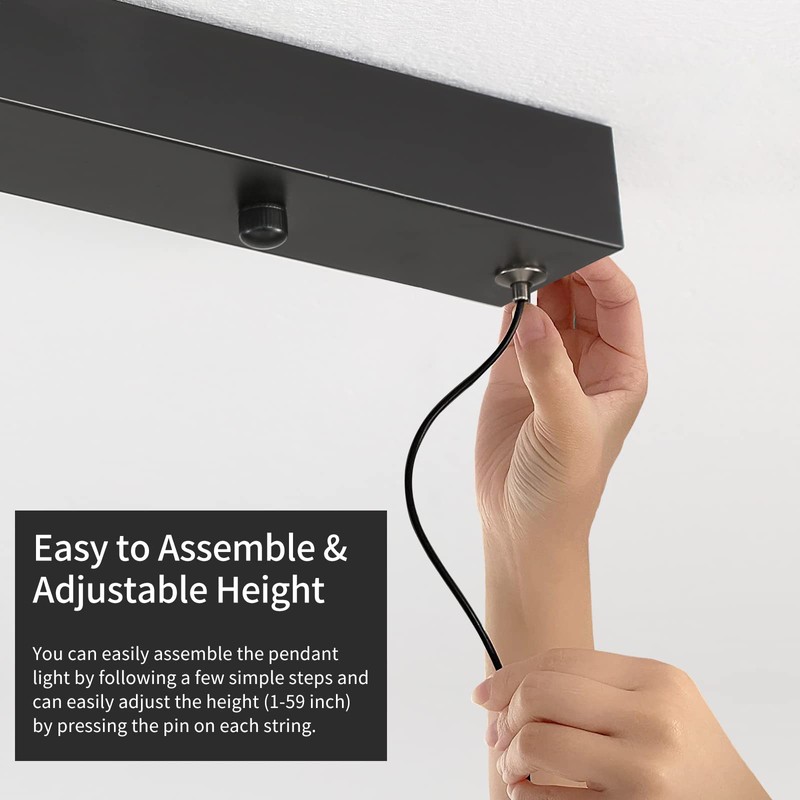 Matven Linear Pendant Lights Kitchen Island, Dimmable LED Chandeliers for