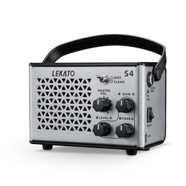 [Limited Time Deal] LEKATO Portable Bluetooth Guitar Amp, 5W/10W Mini Rechargeable Clean Distortion Gain Control Adjustable Electric Guitar Amplifier, Wireless Audio for Smartphone, USB Travel Indoor Practice, Music Lover Relax Beginner Gift:_10W Silver