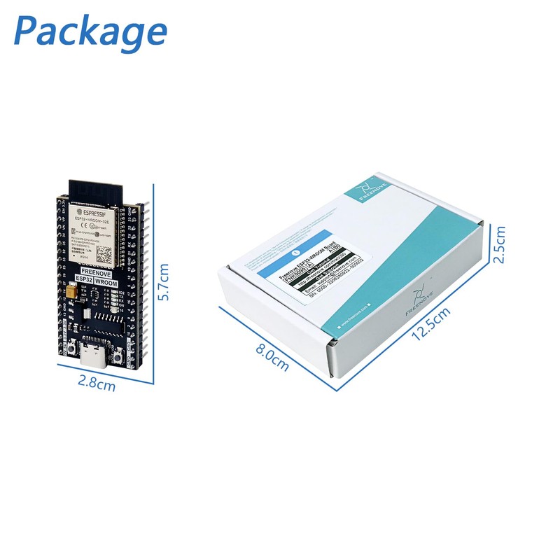 Freenove ESP32-WROOM Board, Dual-core 32-bit 240 MHz Microcontroller, Onboard Wireless,