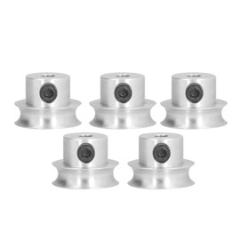 5 Pack Screw Fixed Round Pulley Durable VShaped Pulley with 16mm Diameter Hole for Round Belt Transmission(5401000400016 4mm Aperture )