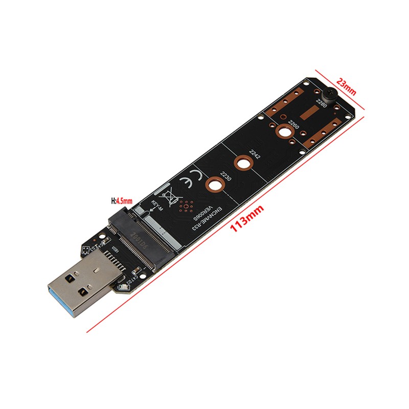 Adapter Card USB3.1 to M.2 NVME/SATA Pcie Adapter for USB