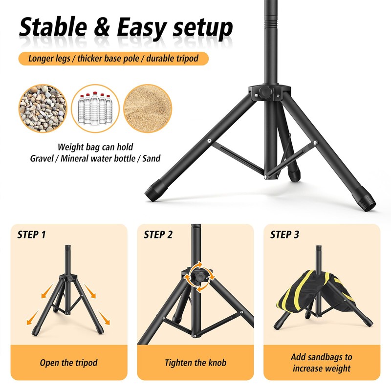 Forlogic Backdrop Stand 10x7.5ft(WxH), Heavy Duty Adjustable Photo Back Drop