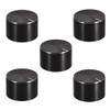 sourcing map 5pcs Potentiometer Knob Knurled Shaft Black Aluminum Smooth