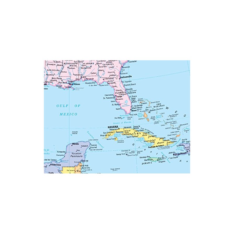 CoolOwlMaps North America Continent Wall Map - Rolled Paper (30x40)