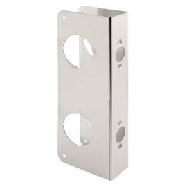 Prime-Line U 9595 Stainless Steel Lock and Door Reinforcement Plate for 1-3/4 In. Thick Doors, Stainless Steel Finish (Single Pack)