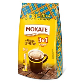 MOKATE® 3-in-1 XXL Instant Coffee Caramel - 1 Bag - 24 Sticks - Packaging Change - Caramel Instant Coffee Drink Powder Soluble Smooth Creamy Powder Drinks Creamy Taste