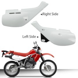 G-PLUS Left & Right Side Panels Set Fairing Cover Compatible with Honda XR650L (Shasta White) 1993-1999/Fit Honda XR650L (Ross White) 2000-2021 83620-MY6-920ZB, 83520-MY6-920ZB