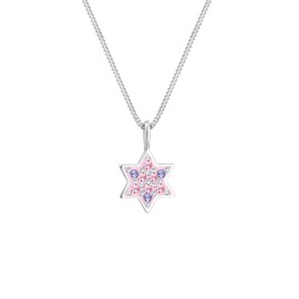 Elli Women's / Children's Star Pastel Necklace with Crystals in 925 Sterling Silver, Crystal