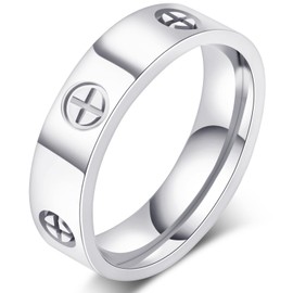 AmorArtSky Love Ring 18k Gold Silver Rings ：Friendship Ring With Screw Design Inlay Cubic Zirconia Stainless Steel Wedding Promise Bands Jewelry Mother's Day Birthday Gifts for Women, Size 6-10, 6 7 8