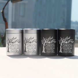 Small Urns for Ashes - Set of 4，2.7 inch Aluminium Mini Urns, Cremation Urns for Human/Pet Ashes, Ashes Holder, Small Keepsake urns-A Limb has Fallen from The Family Tree