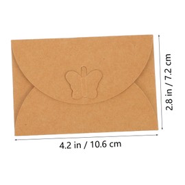 Angoily 50PCS Vintage Kraft Paper Envelopes Retro Letter Paper for Invitations DIY Stationery Blank Design for Weddings Holidays and Personal Messages