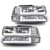 G-PLUS LED DRL Headlights Assembly,Fit For 1999-02 Chevy Silverado 1500