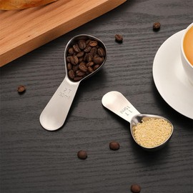 2 Pcs Coffee Scoop Set Stainless Steel Coffee Scoop Measuring Scooper with Short Handle Coffee Measure Spoon for Coffee Loose Tea Sugar Or Flour 15ml and 30ml