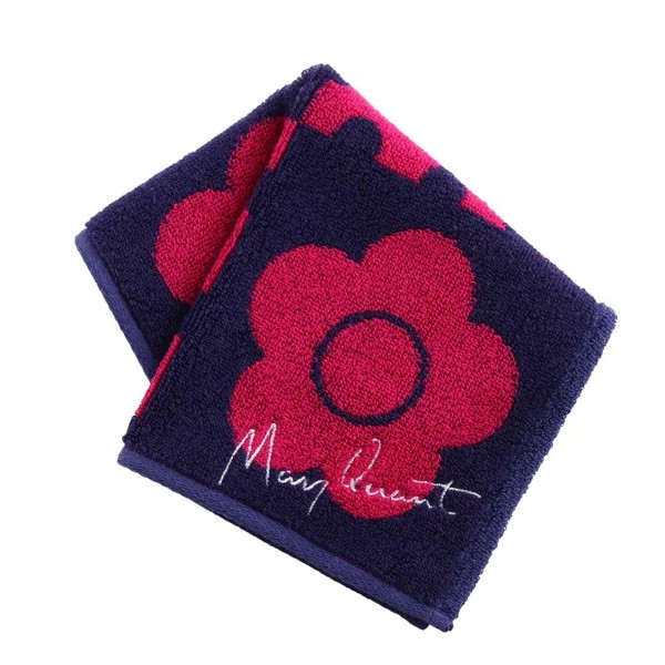 MARY QUANT 192005-0020-03 Women's Towel Handkerchief, 0020 (Navy/Approx. 9.8 inches (25 cm), Handkerchief Towel, Women's, Antibacterial, Odor Resistant