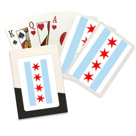 Lantern Press Chicago, Illinois, Flag (52 Playing Cards, Poker Size Card Deck with Jokers)
