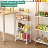4-Tier Slim Utility Rolling Laundry Cart with Wheels, Easy to