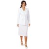 Masseys Women's Signature Two-Piece Skirt Suit, 16W, White