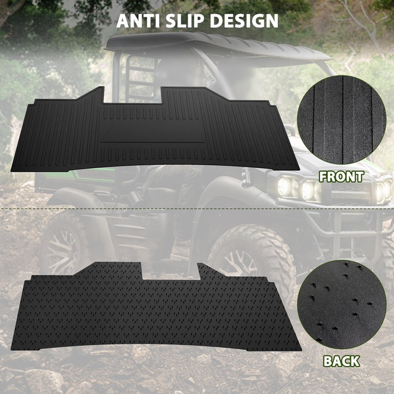 SAUTVS TPE Floor Mat for Kawasaki Mule, Rubber Front Row