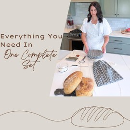 Simply H&K - All-in-One Sourdough Bread Kit with Thermometer & Bread Bag - Sour Dough Kit - Sourdough Bread Proofing Basket - Sourdough Bread Making Kit - Sourdough Bread Baking Supplies - Gift Giving