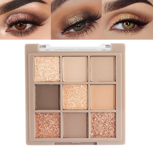 Matte Shimmer Nude Brown Eye Shadow Palette Makeup,Eyeshadow Long Lasting