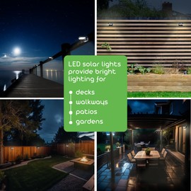VerLuce - Square Solar Wall Lights - Solar Powered Wall Lamps - LED Lights - PIR Sensor & Two Lighting Modes - Rechargeable Battery Lasts Up to 55 Hours - 3000K - IP44 Weather Resistant - 2 Pack