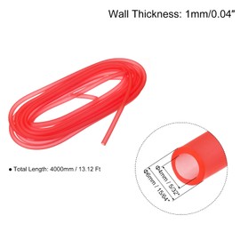 uxcell Aquarium Airline Tubing Hose 5/32" ID 15/64" OD 1Pcs 13.12 Ft Silicone Flexible Airline Tubing for Fish Tank, Terrariums, and Hydroponics, Red