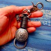 CHROME CRANE Men's Leather Cowhide Leather Cord Key Ring Charm