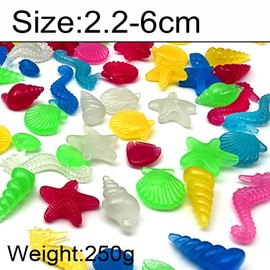 Werownsgso 250 g Diving Toy Colourful Ocean Theme Set Acrylic Shell Starfish Sea Animals Gemstones Diving Gemstones for Girls Boys Pool Party Children's Birthday Party