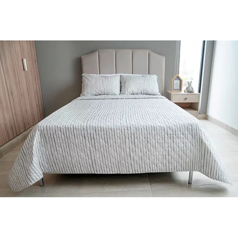 Tesso Edredon Matrimonial + Fundas Pinsonic Ligero Terranza Gris