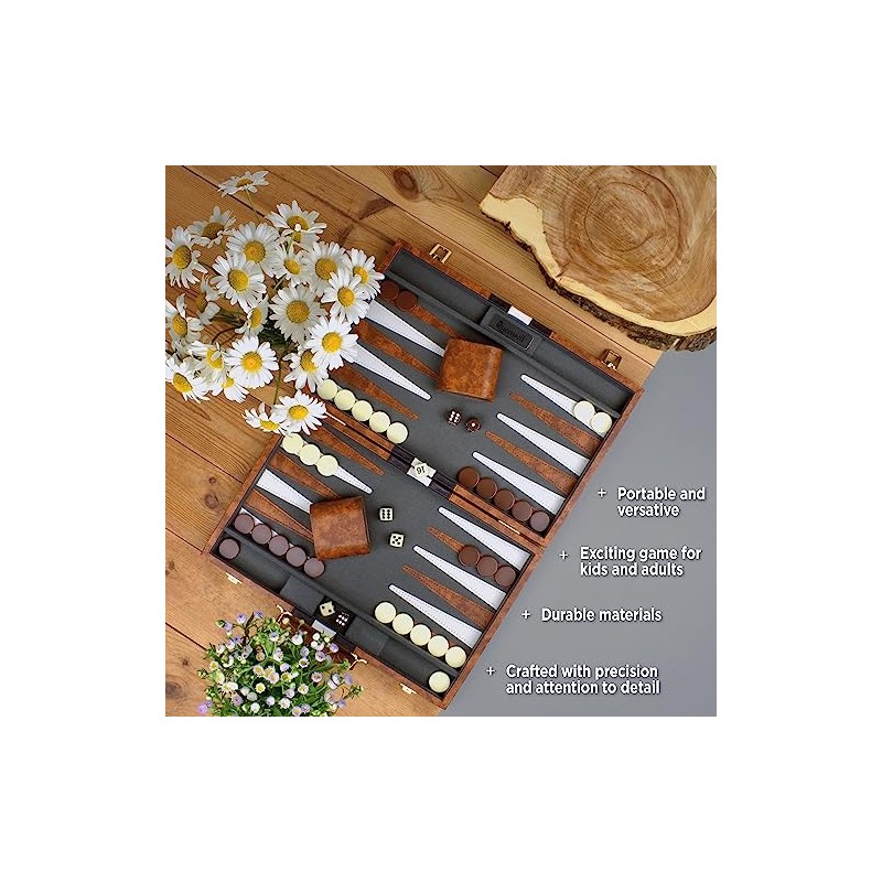 Large Backgammon Sets for Adults - Classic Board Games for