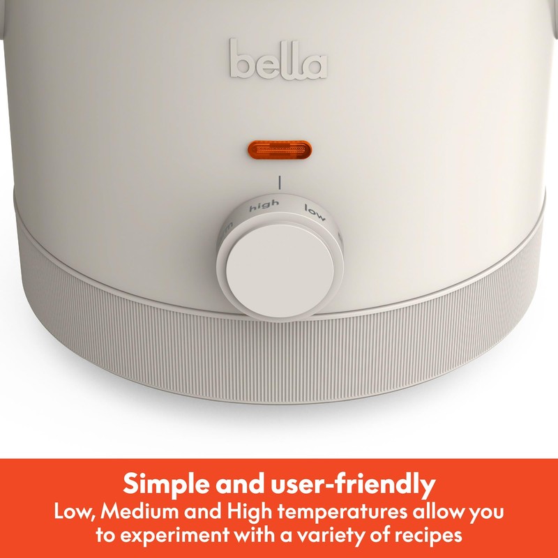 bella 1.5 Qt Slow Cooker with 3 Heat Manual Control,