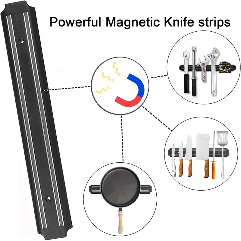 Magnetic Knife Strips 21.6 Inch Kitchen Utensil Scissor Tool Holder