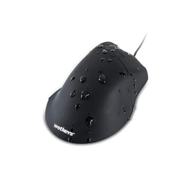 WetKeys Professional-Grade Ergonomic Optical Waterproof Mouse with 3-Button Scroll (USB/PS2) (Black) | OMWK0C01-BK
