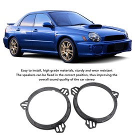 2Pcs Speaker Spacer Adapter, Speaker Wire Bracket Mount Door Speaker Mount 6.5 Inch Black Door Speaker Adapter Spacer Rings Replacement for Subaru Impreza