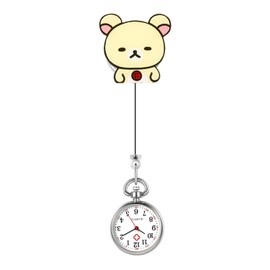 Lancardo Animal Nurse Watch Nurse Pocket Watch Clip On Unisex Numerals Easy Read Women Cute Expandable Watch, bear, Casual