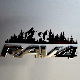 Byzee Mountain Decal for Car Bumper Sticker, Van or Truck Tailgate | Rocky Mountain Pines Premium Badge or Emblem Nature Overlay | Exterior Grade Automotive Graphic, Great Gift Idea for Hiker, Camper