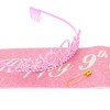 Leixi 9th Birthday Decorations for Girls,Pink Birthday Sash and Crown