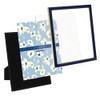 Laura Ashley 8x10 Navy Enamel Picture Frame, Gold Metal Edge