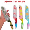 Printed Kitchen Knife Set with Blade Guards, Nonstick Ceramic Coated