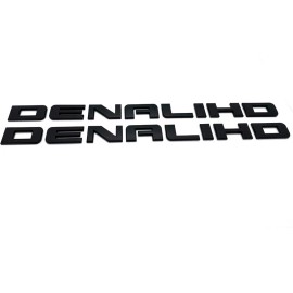 AutoTattoo  Denali HD Side Door Tailgate Letter Nameplate Emblem Badge for Sierra Black 2PC