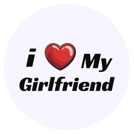 24 x 40mm Round 'I Love My Girlfriend' Stickers (SK00070610)