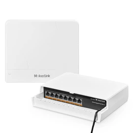 MokerLink 8 Port Outdoor Gigabit PoE Switch, 8 PoE+ Ports 1000Mbps, 802.3af/at 120W, Weatherproof Fanless Unmanaged Plug and Play