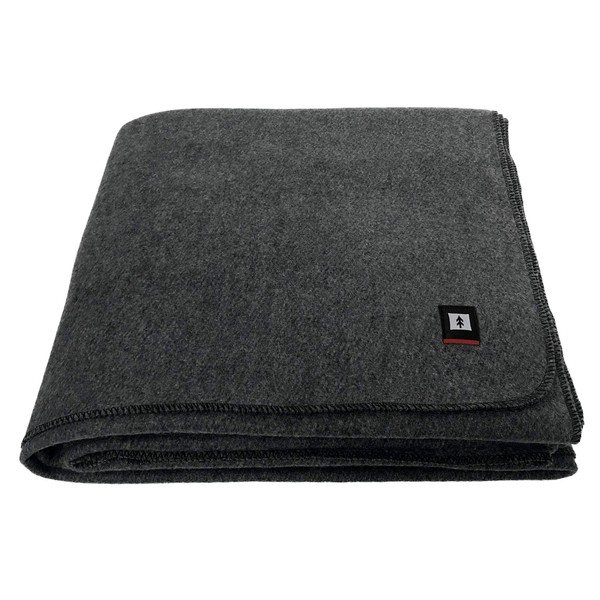 EKTOS 90% Wool Blanket, Washable, 4.5 lbs, 66" x 90" (Twin Size) - Grey