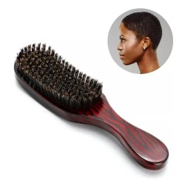 Cepillo De Pelo De Cerdas De Jabalí Natural, Peine De Madera Negro