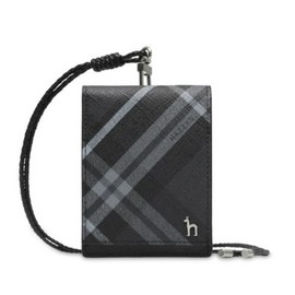 Hazzys (대구신세계)블랙 체크 2단 목걸이형 카드지갑 HJHO5E660BK (Daegu Shinsegae) Black Check 2-Layer Necklace Card Wallet HJHO5E660BK