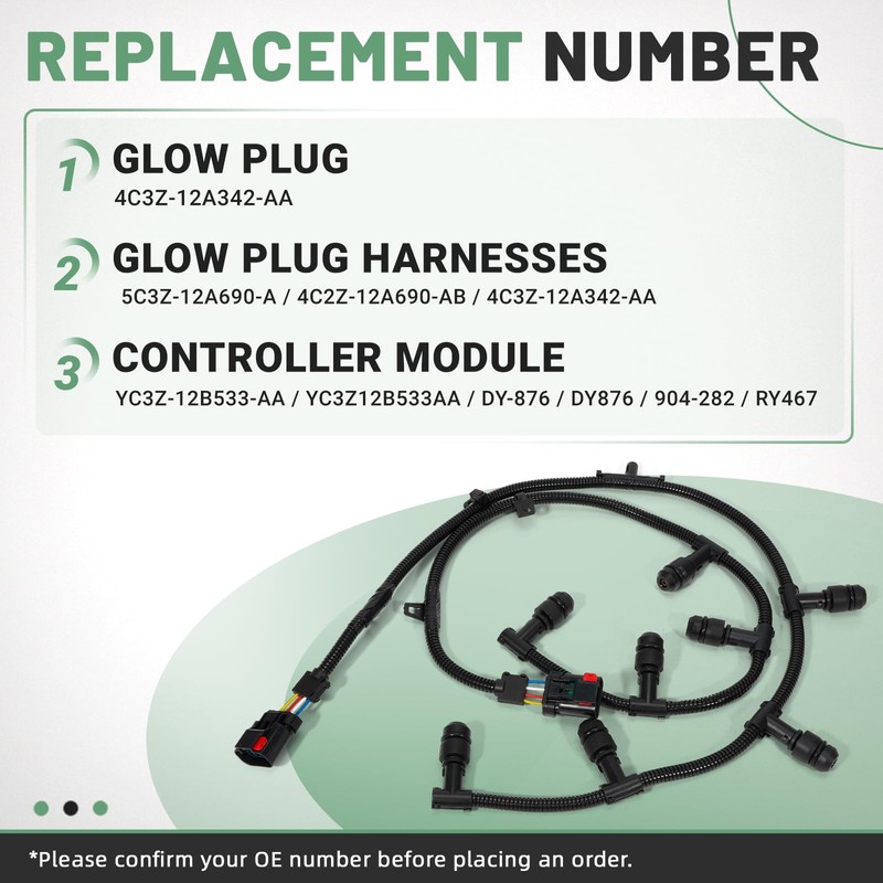 VORGENS Powerstroke Glow Plugs Harnesses Controller, GPCM Kit Compatible with