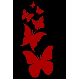 Butterfly Family- Die Cut Vinyl Window Decal/sticker for Car , Truck, Laptop 3.5"x8" (red)