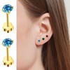 VDKIDKT Flower Screw Back Birthstone Stud Earrings for Women Girls,