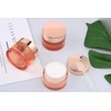 Pink Glass Jar 4 Pack Cosmetic Jar Empty Makeup Cream
