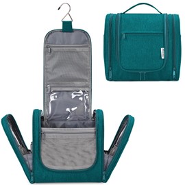 Narwey Large Hanging Toiletry Bag for Women Men Travel Makeup Bag Organizer Toiletries Bag Dry Wet Separation (Teal)